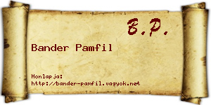 Bander Pamfil névjegykártya